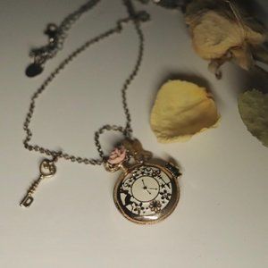 Golden Clock Locket Necklace